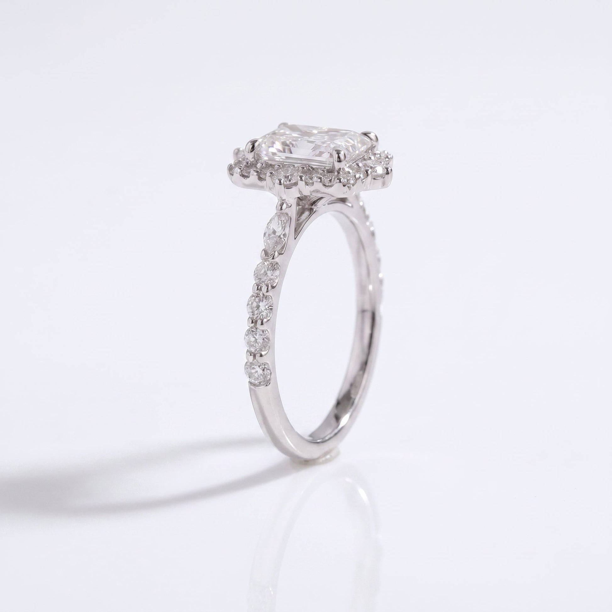 2 CT Marquise Pave Lab Grown Engagement Ring