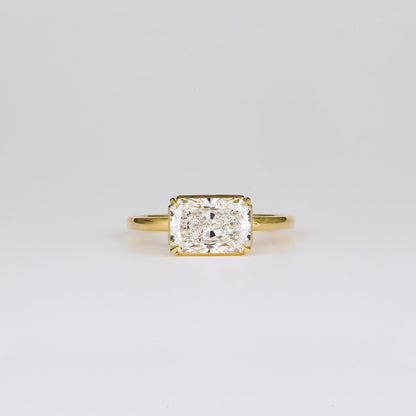 2.01 CT East West Radiant Solitaire Moissanite Engagement Ring