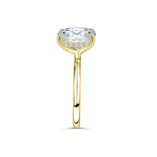3 CT Oval Hidden Halo Moissanite Engagement Ring