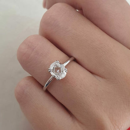1.33 CT Oval Hidden Halo Moissanite Engagement Ring