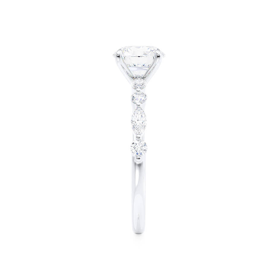 1 CT Round Pave Moissanite Engagement Ring