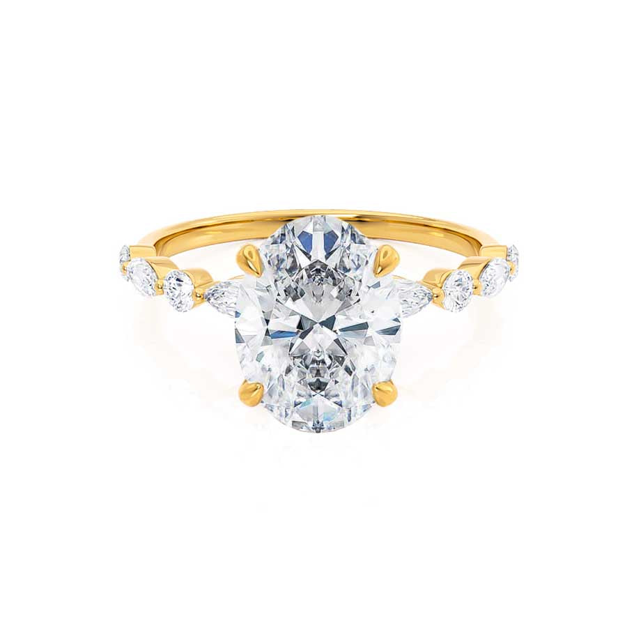 5 CT Oval Pave Moissanite Engagement Ring
