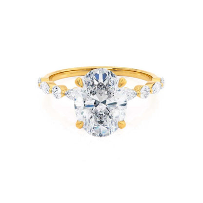 5 CT Oval Pave Moissanite Engagement Ring