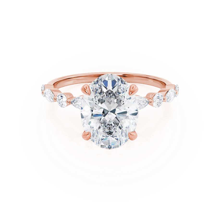 1 CT Oval Pave Moissanite Engagement Ring