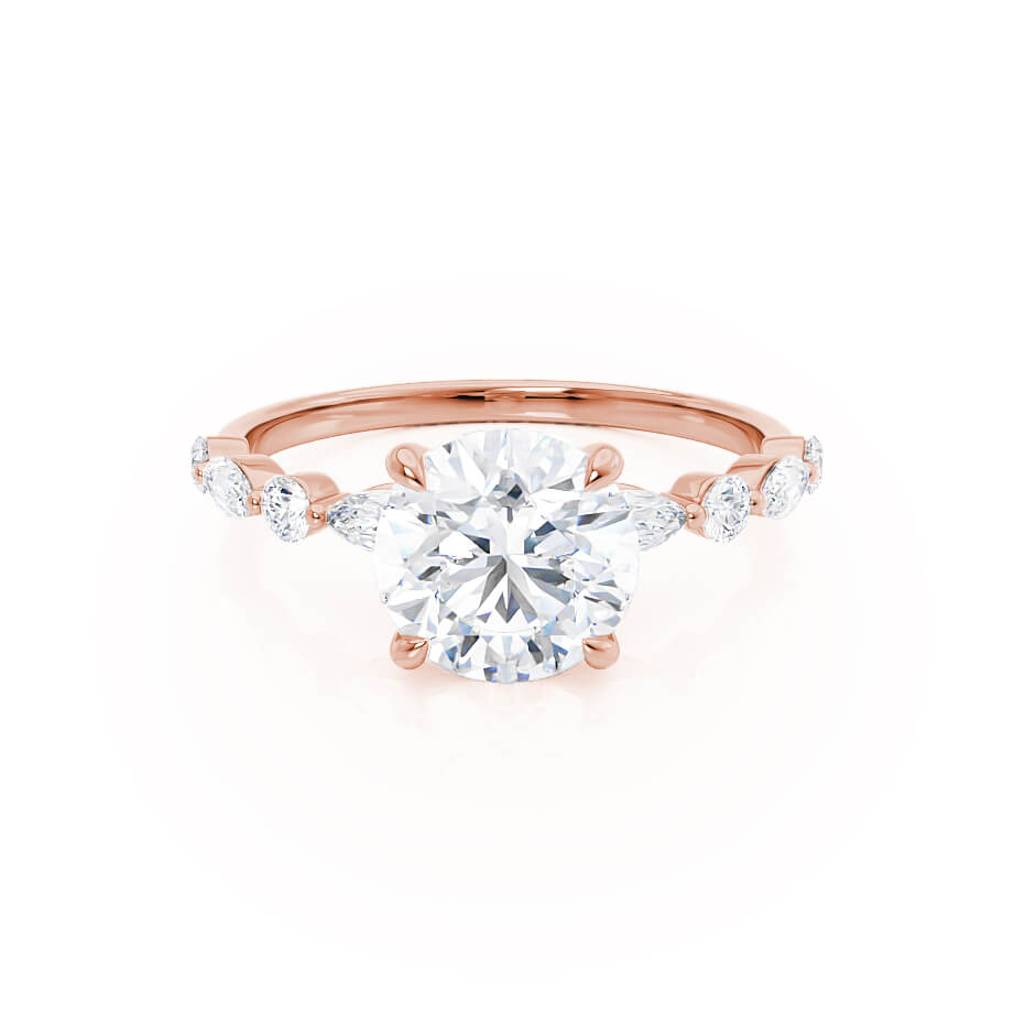 1 CT Round Pave Moissanite Engagement Ring