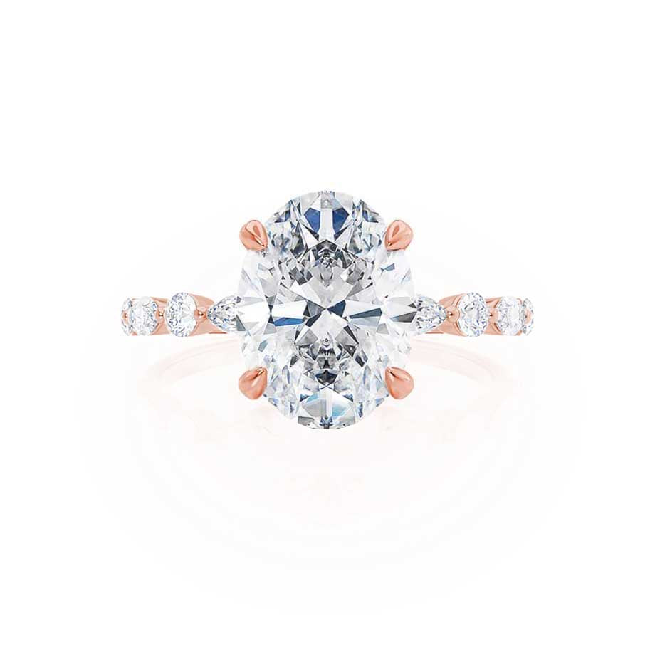 1 CT Oval Pave Moissanite Engagement Ring