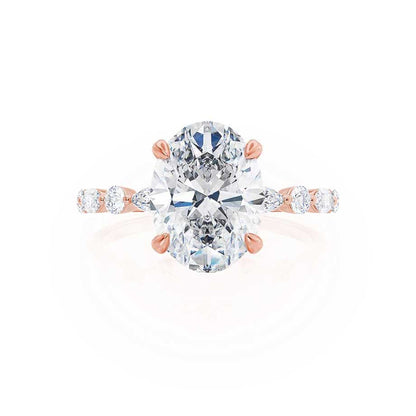 1 CT Oval Pave Moissanite Engagement Ring