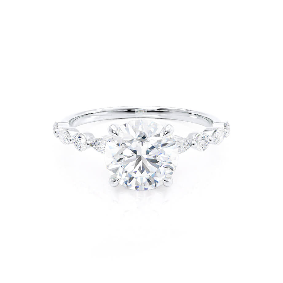 1 CT Round Pave Moissanite Engagement Ring