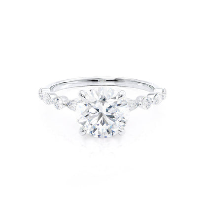 1 CT Round Pave Moissanite Engagement Ring