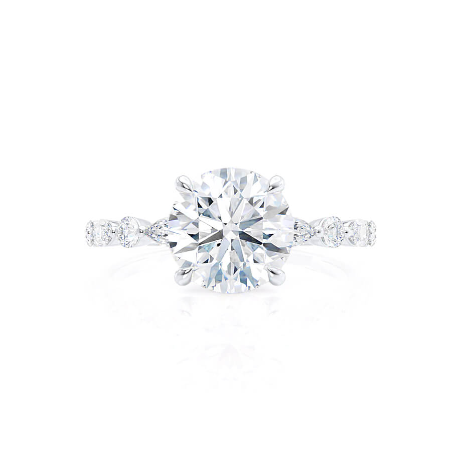 1 CT Round Pave Moissanite Engagement Ring