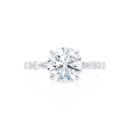1 CT Round Pave Moissanite Engagement Ring
