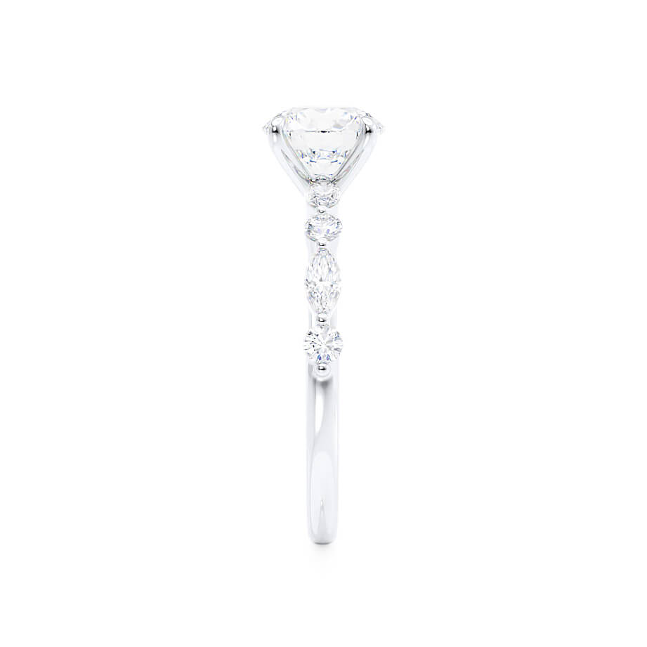 1 CT Round Pave Moissanite Engagement Ring
