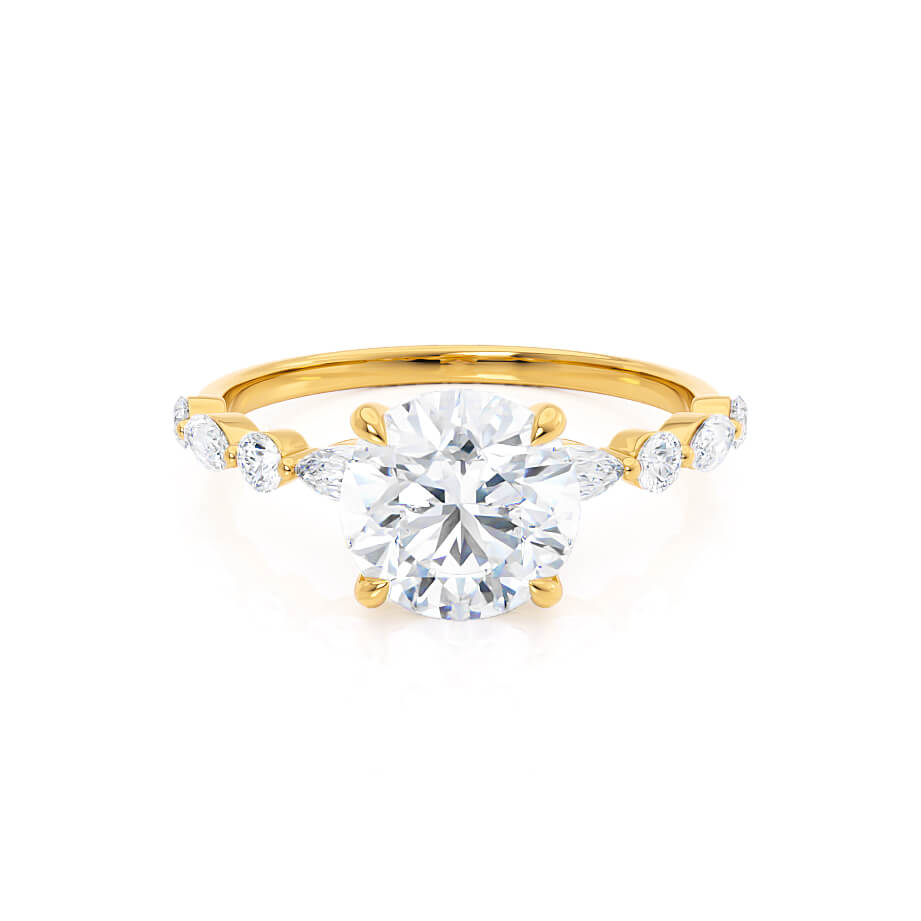 1 CT Round Pave Moissanite Engagement Ring