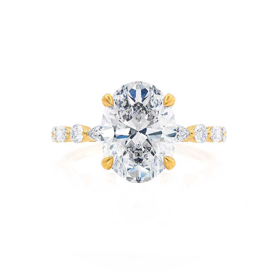 5 CT Oval Pave Moissanite Engagement Ring