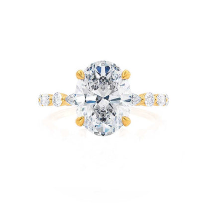 5 CT Oval Pave Moissanite Engagement Ring