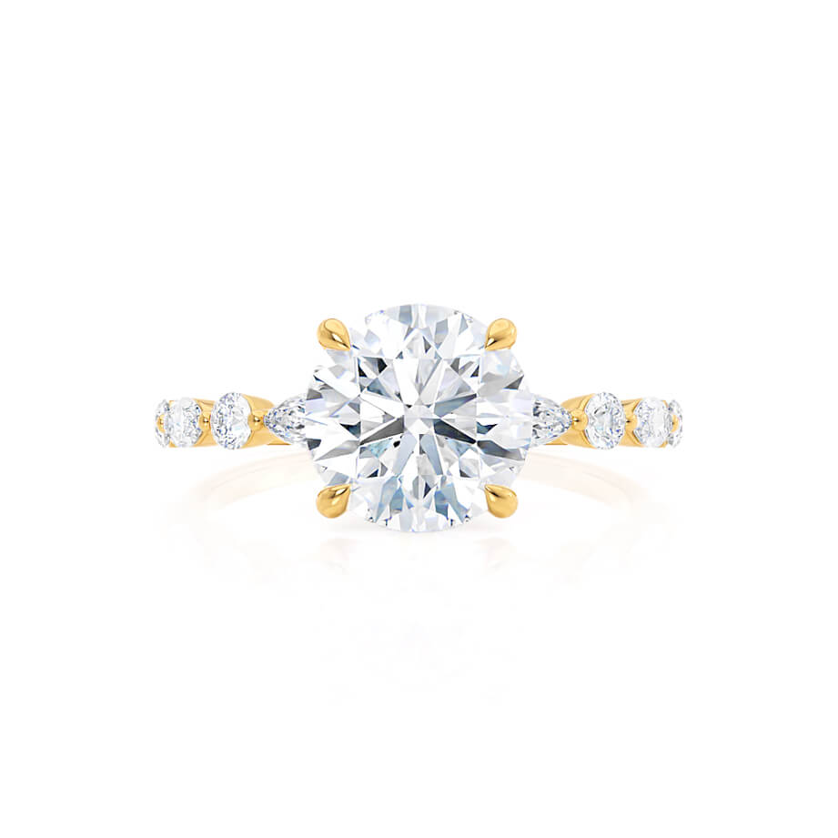 1 CT Round Pave Moissanite Engagement Ring