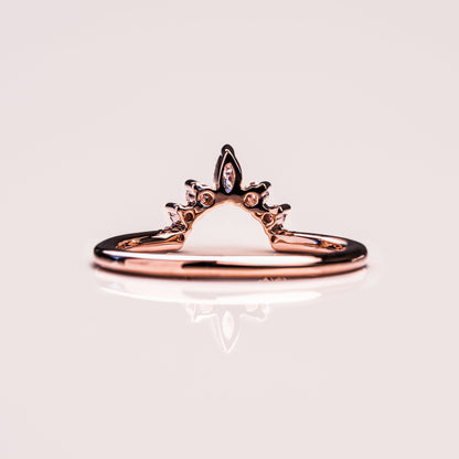 0.14 TCW Marquise & Round Curved Moissanite Wedding Band
