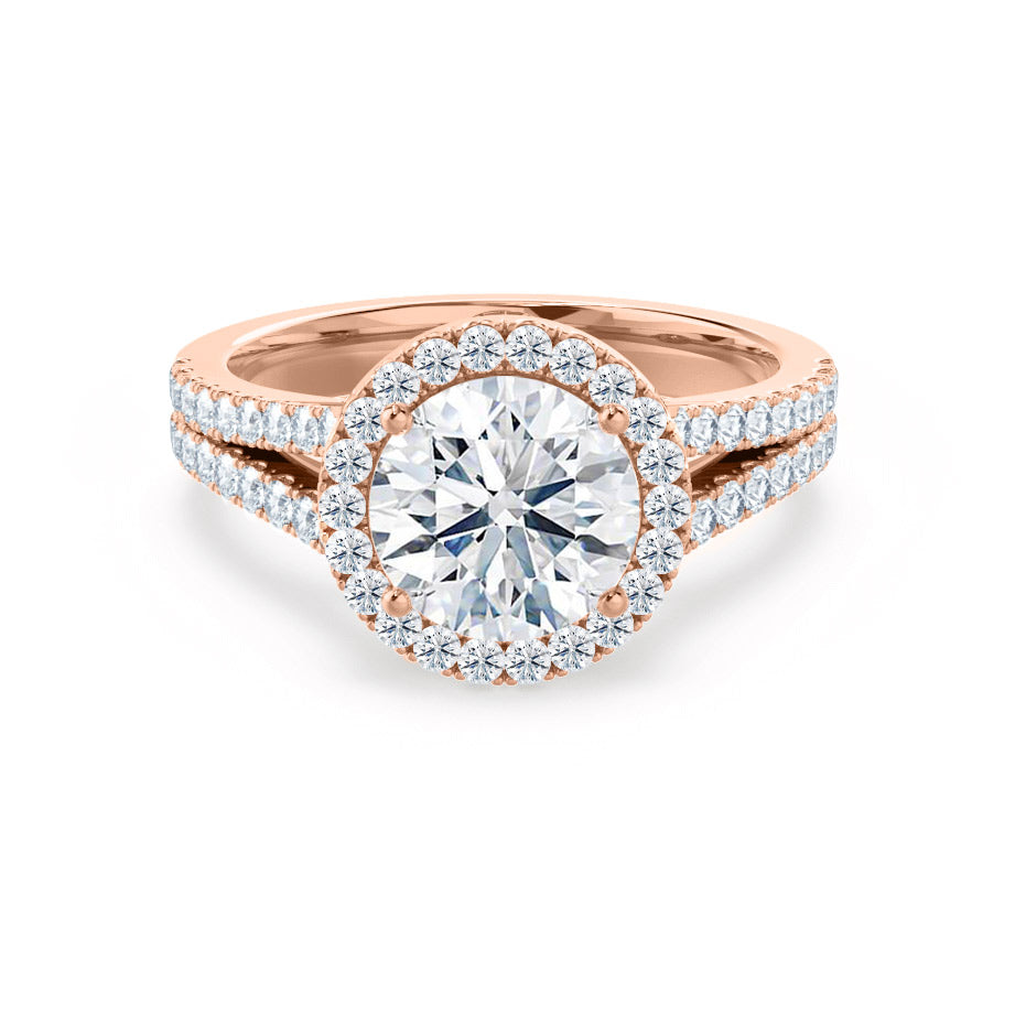 1 CT Round Halo & Pave Moissanite Engagement Ring
