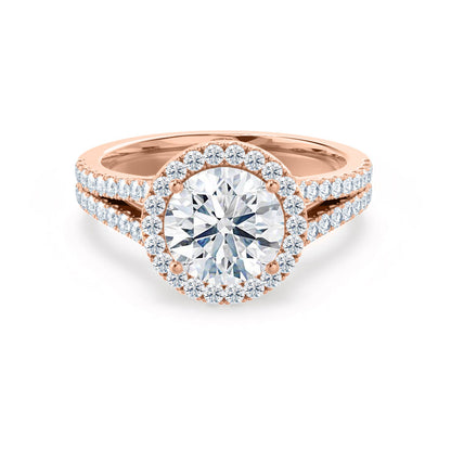 1 CT Round Halo & Pave Moissanite Engagement Ring