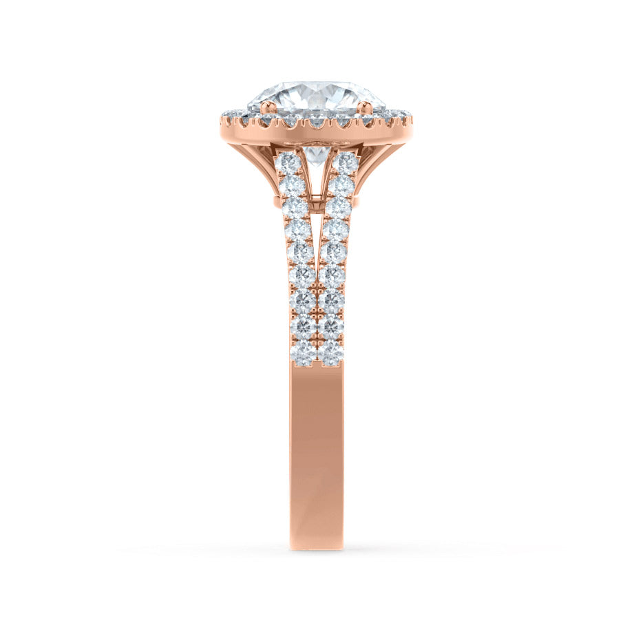 1 CT Round Halo & Pave Moissanite Engagement Ring