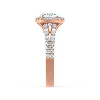 1 CT Round Halo & Pave Moissanite Engagement Ring