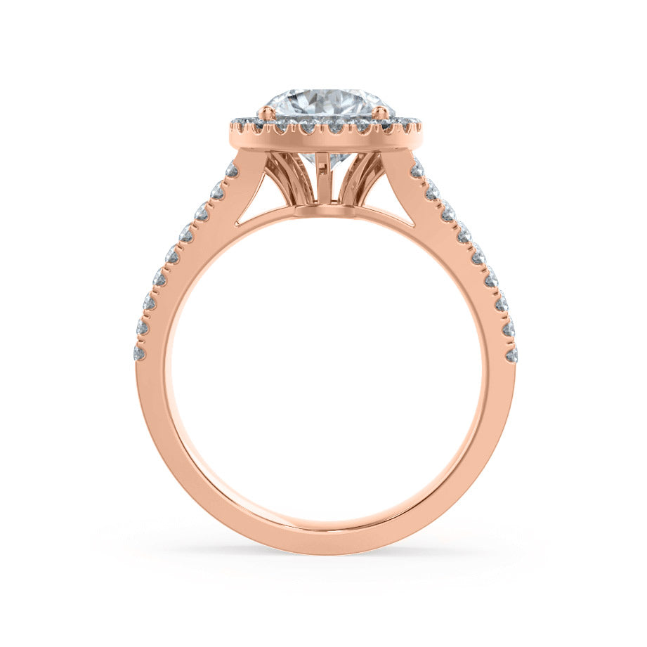 1 CT Round Halo & Pave Moissanite Engagement Ring