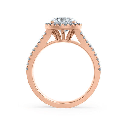 1 CT Round Halo & Pave Moissanite Engagement Ring