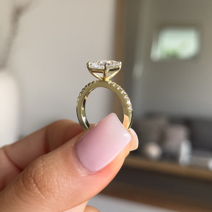 3 CT Radiant Pave Moissanite Engagement Ring