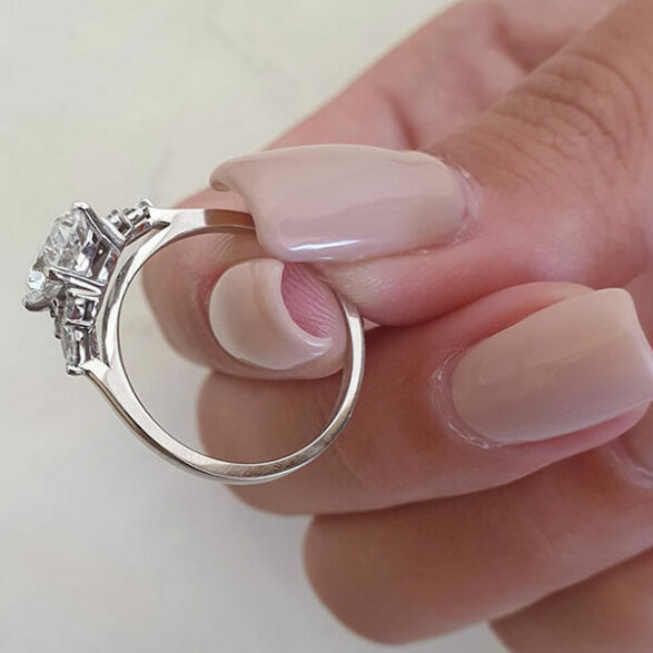 2.1 CT Oval Cluster Moissanite Engagement Ring