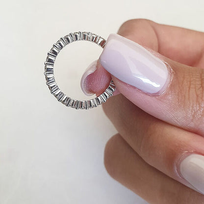 1 TCW Round Full Eternity Moissanite Wedding Band