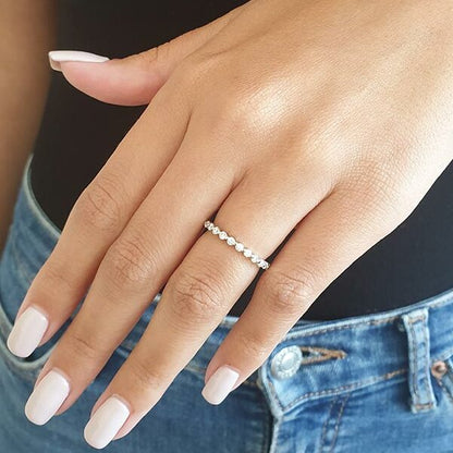 1 TCW Round Full Eternity Moissanite Wedding Band