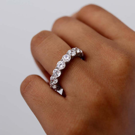 4.25 TCW Round Full Eternity Moissanite Wedding Band
