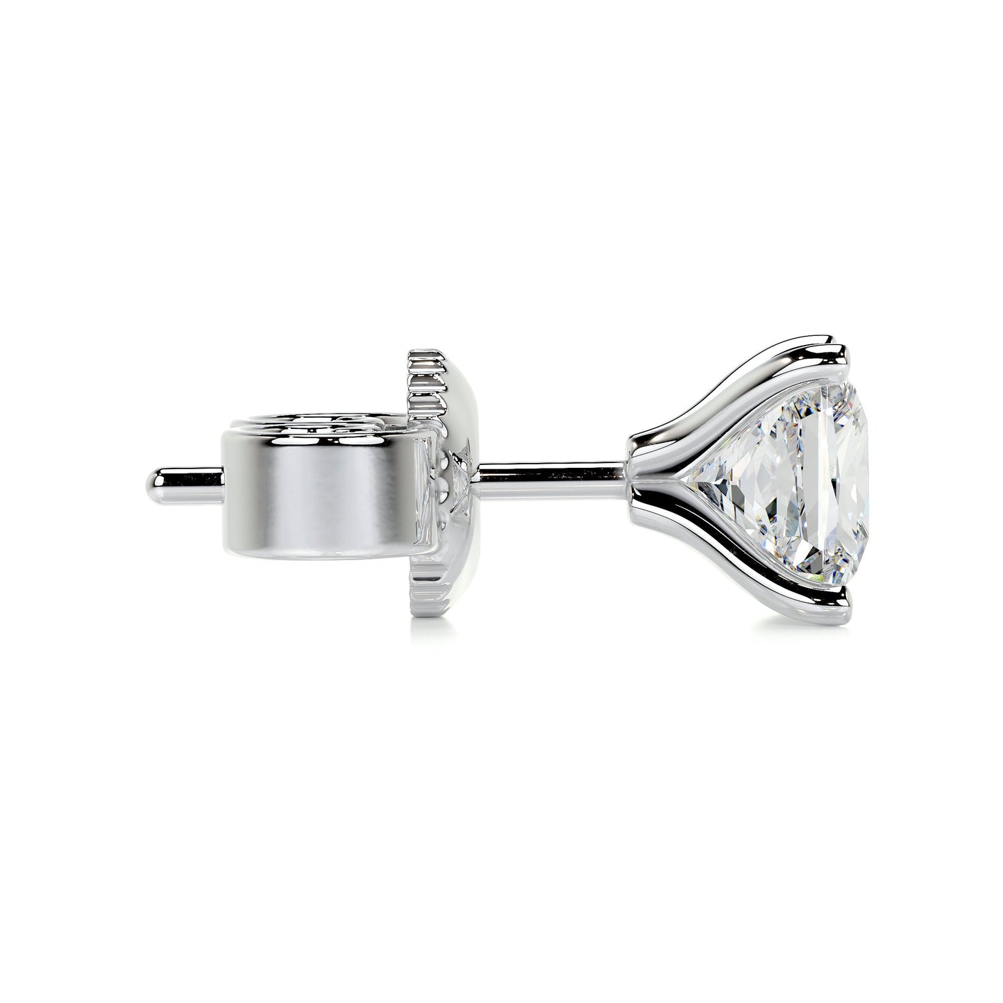 4 TCW Princess Moissanite Stud Earrings