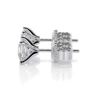 4 TCW Princess Moissanite Stud Earrings