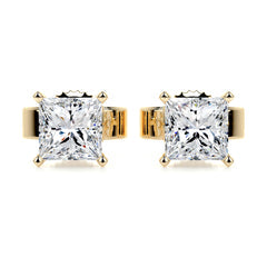 4 TCW Princess Moissanite Stud Earrings