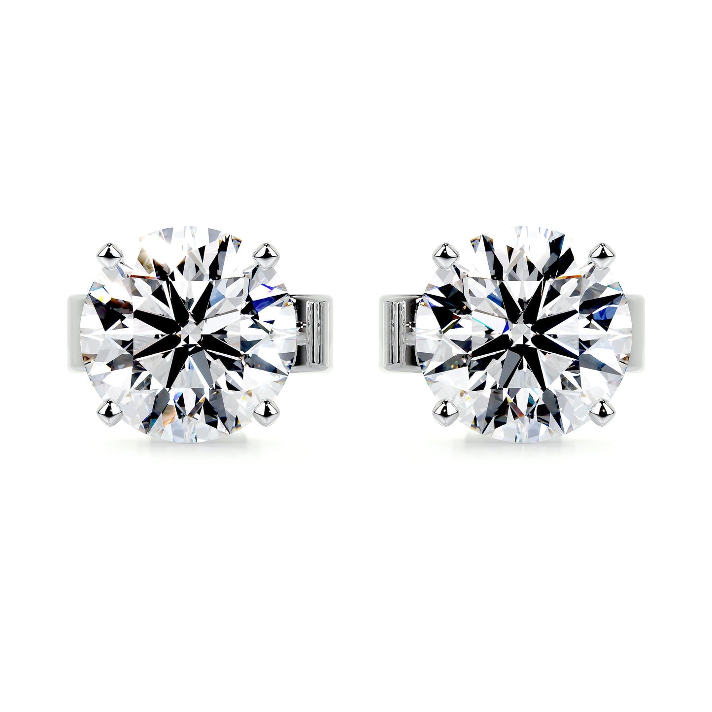 2 TCW Round Moissanite Stud Earrings
