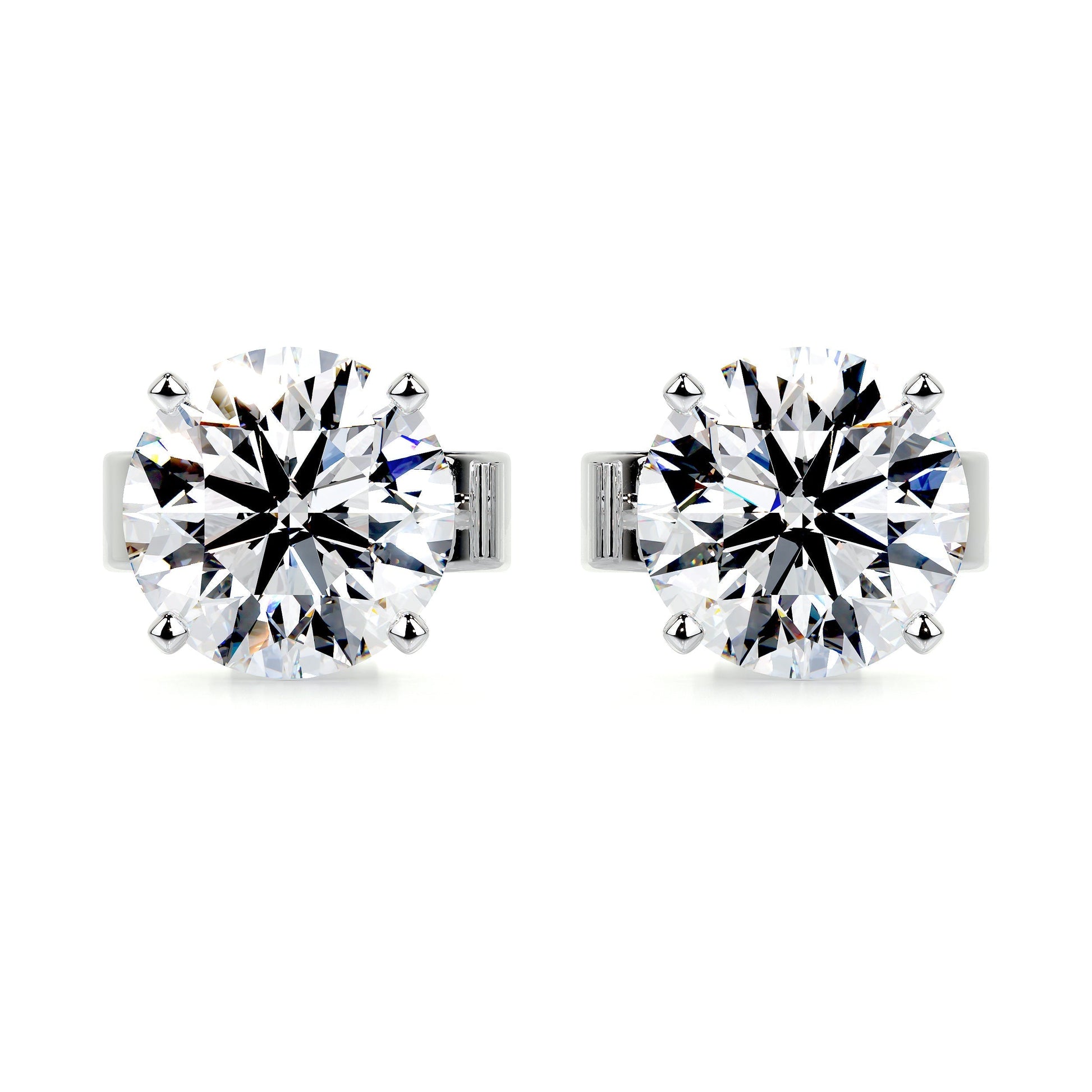2 TCW Round Moissanite Stud Earrings
