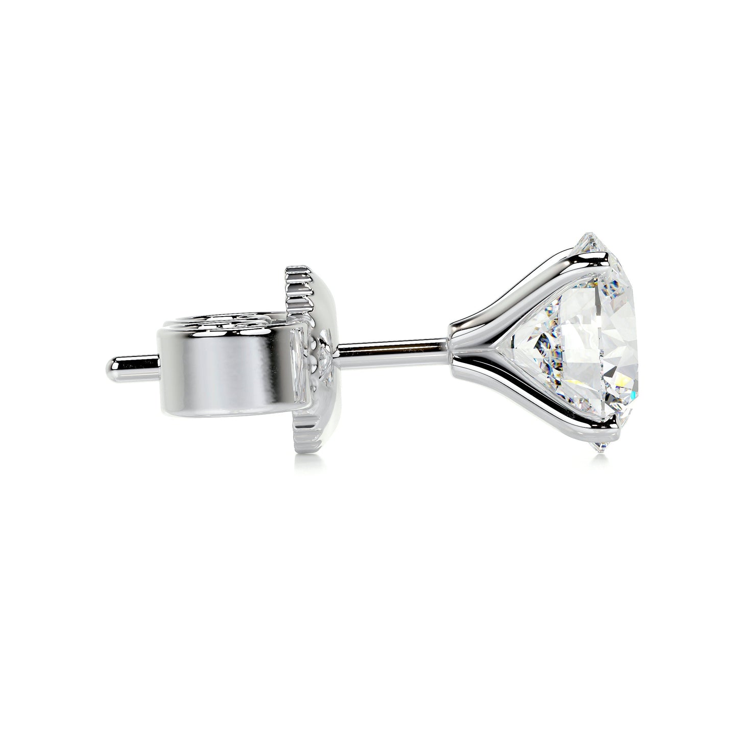 2 TCW Round Moissanite Stud Earrings