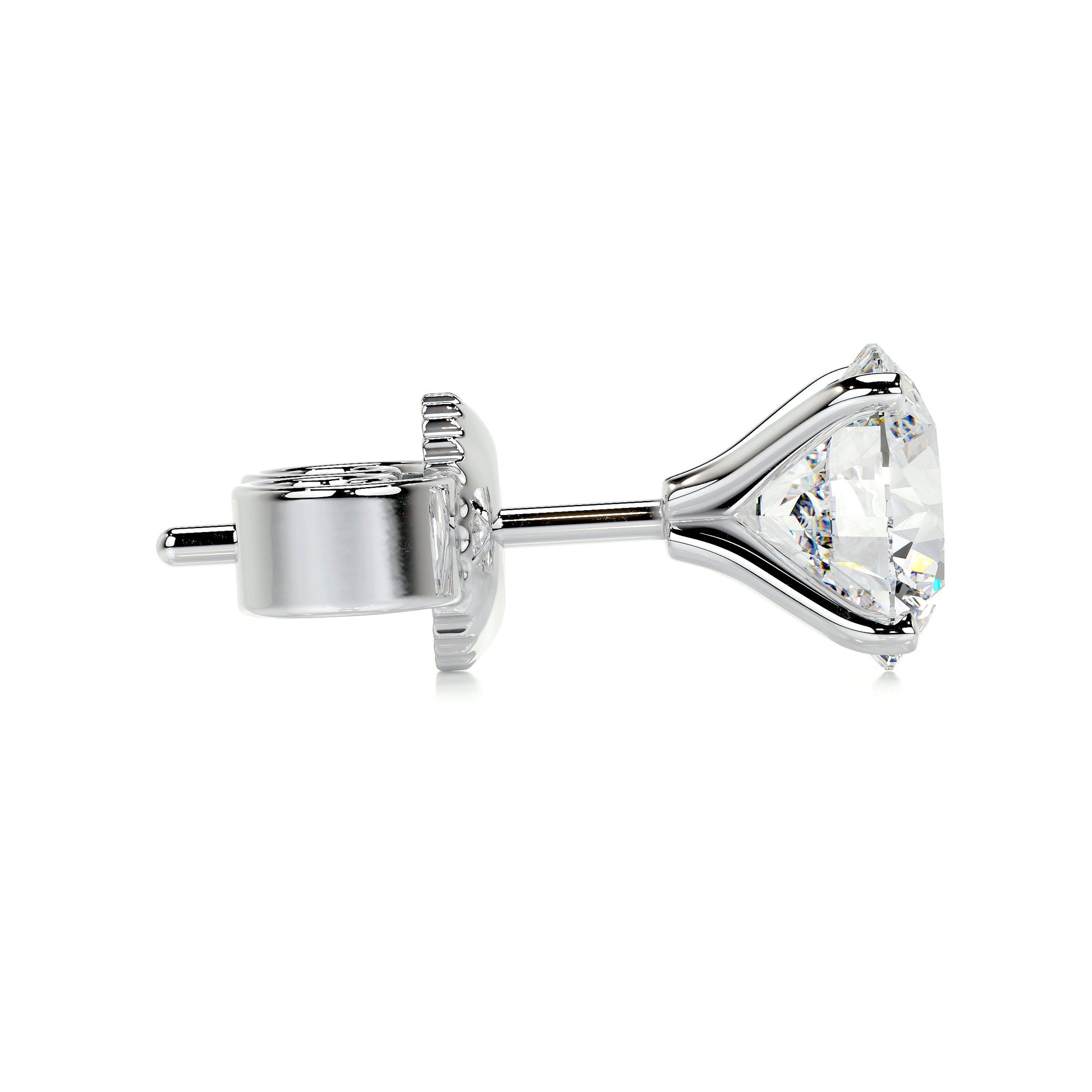 2 TCW Round Moissanite Stud Earrings