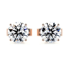 2 TCW Round Moissanite Stud Earrings