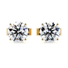 2 TCW Round Moissanite Stud Earrings