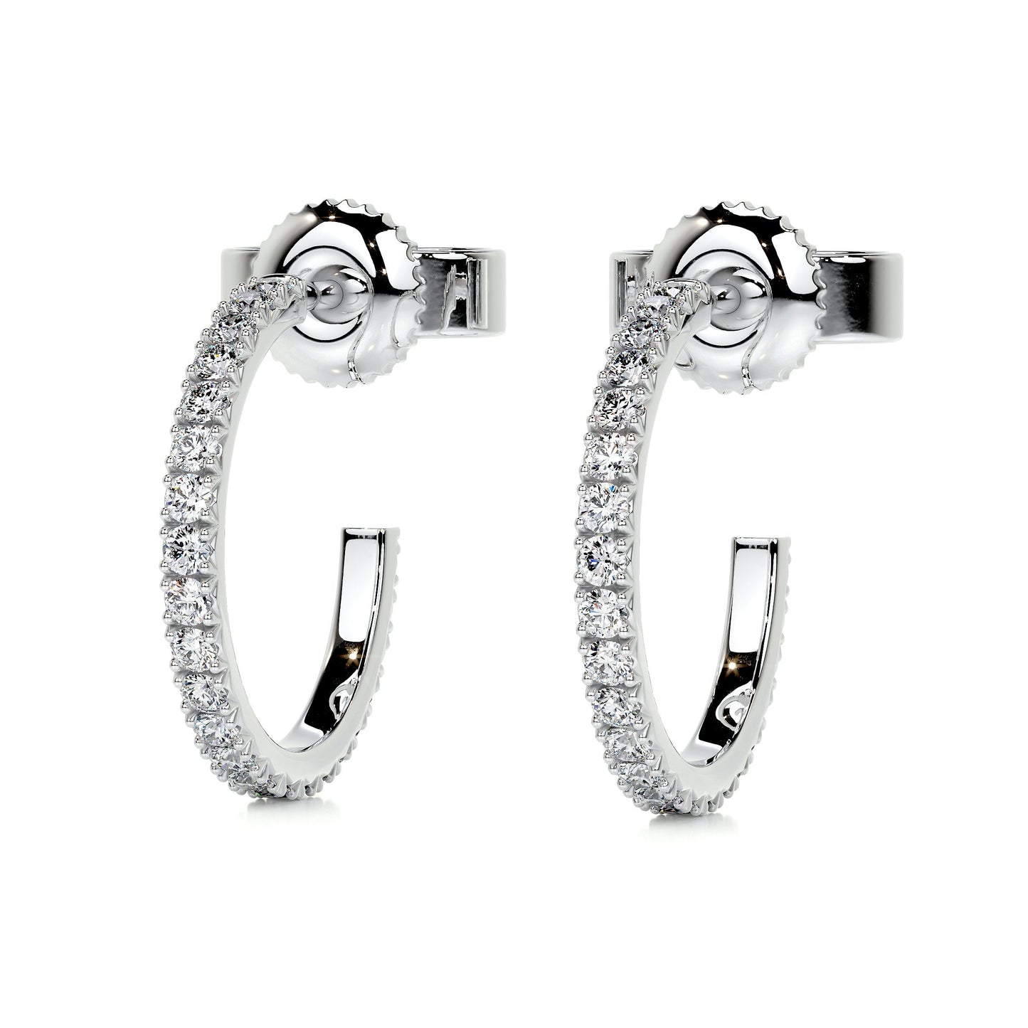 1 TCW Round Moissanite Stud Earrings