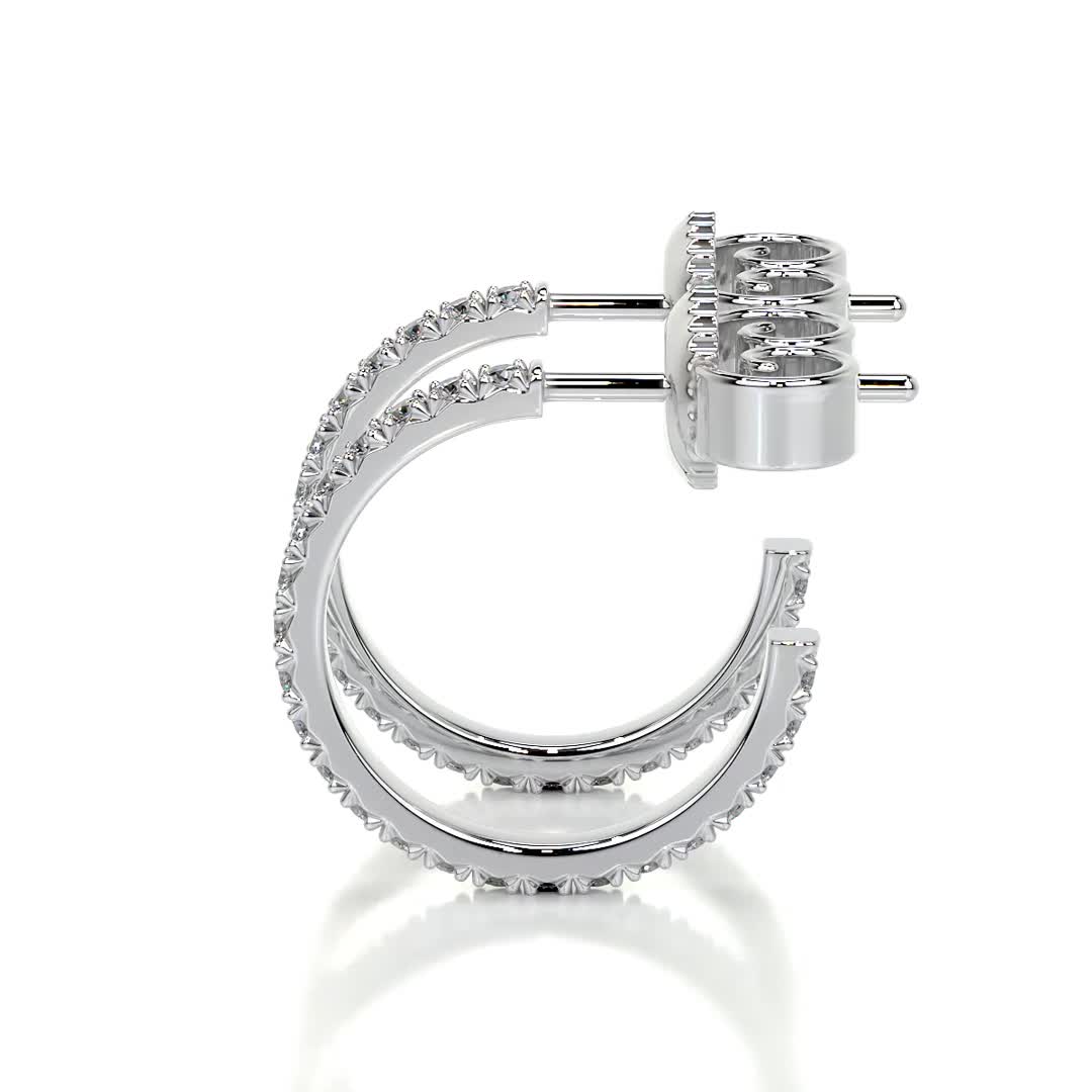 1 TCW Round Moissanite Stud Earrings