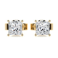 3 TCW Princess Moissanite Stud Earrings