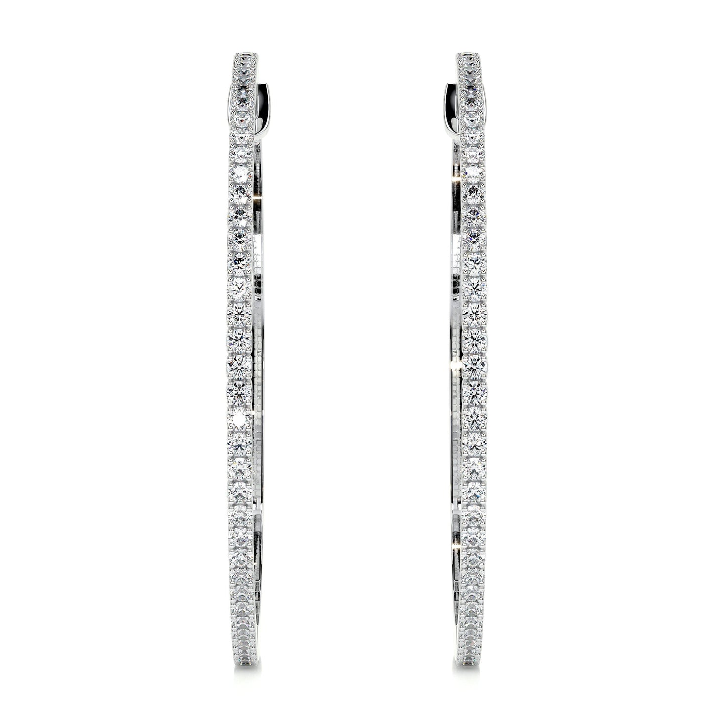 1.2 TCW Round Moissanite Hoop Earrings