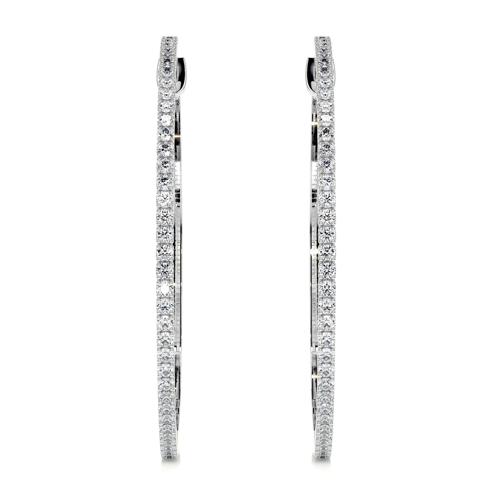 1.2 TCW Round Moissanite Hoop Earrings