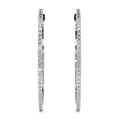 1.2 TCW Round Moissanite Hoop Earrings