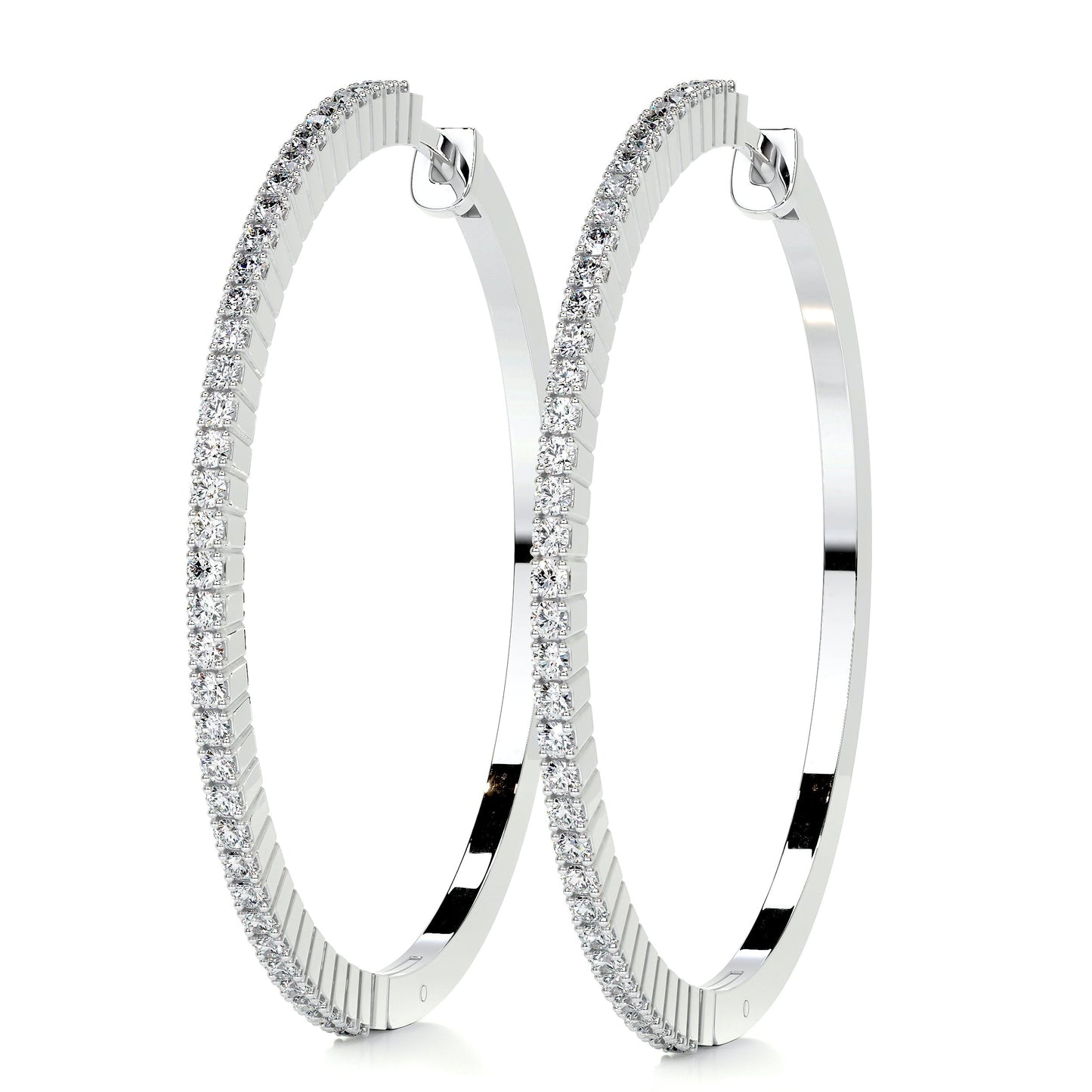 1.2 TCW Round Moissanite Hoop Earrings
