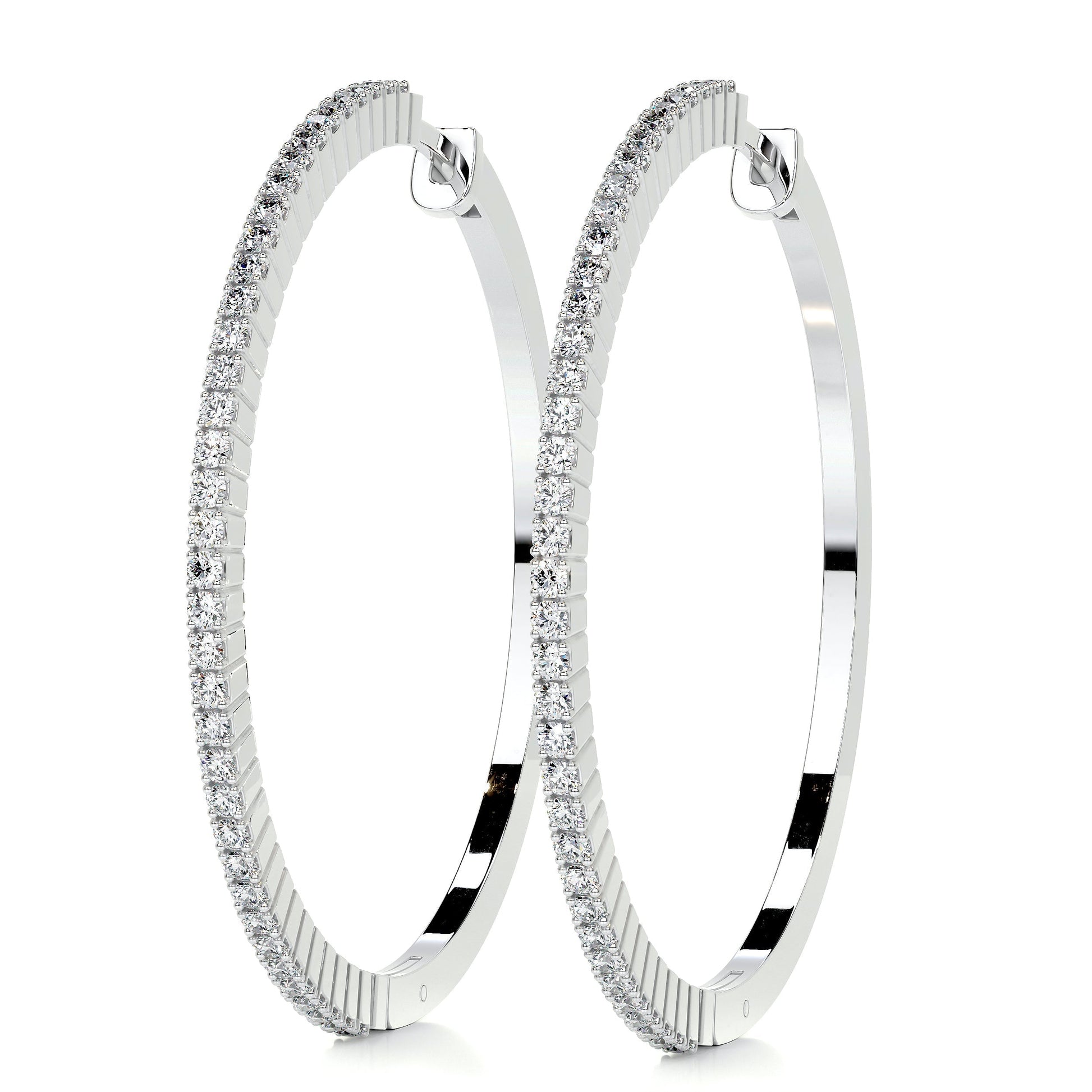 1.2 TCW Round Moissanite Hoop Earrings