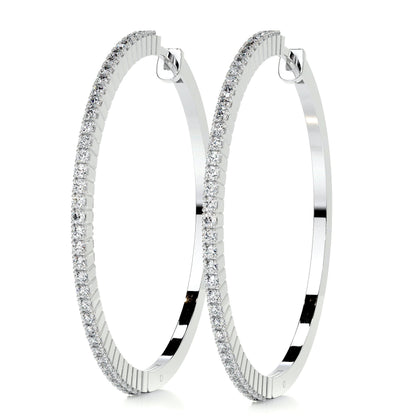 1.2 TCW Round Moissanite Hoop Earrings